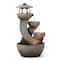 Glitzhome® 32" 4-Tier LED Pagoda Outdoor Fountain